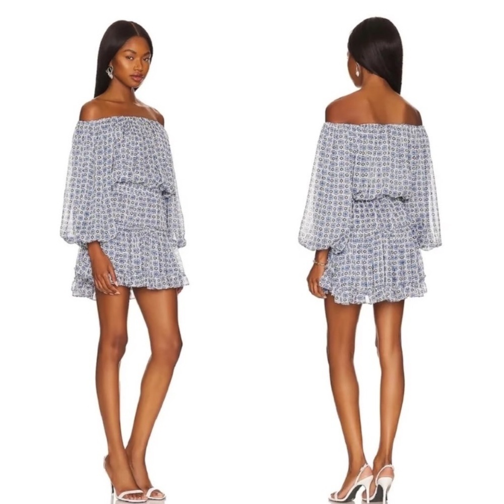 NWT MISA LOS ANGELES Zonia Chiffon Mini Dress - Scorpios Tile Size Small